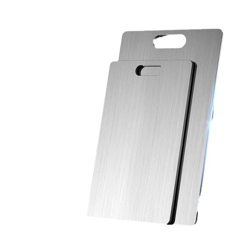 Thickened stainless steel cutting board with anti-slip on both sides for cutting vegetables and meat, household dough kneading and rolling board, and anti-mold cutting board