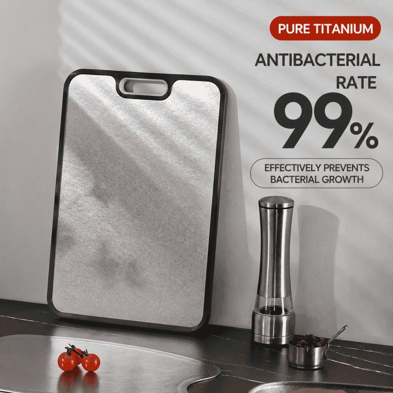 Popular pure titanium cutting board, mold-proof and antibacterial, double-sided stainless steel, household wheat straw chopping board, vegetable cutting board