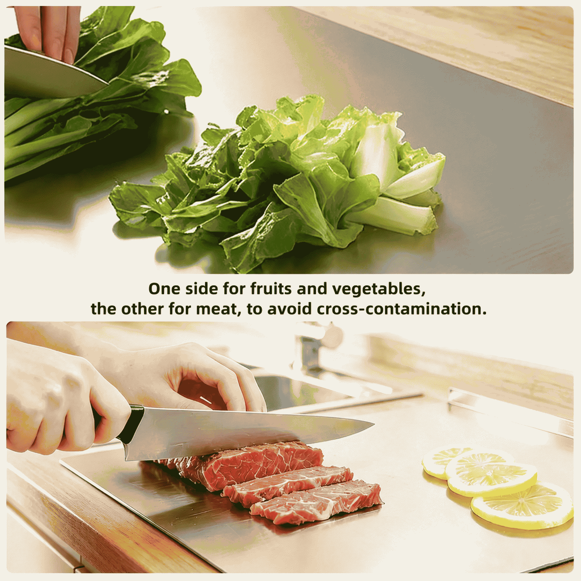 Thickened stainless steel antibacterial and mold-proof cutting board, multi-functional, reversible, suitable for kitchen use, sticky board, rolling board