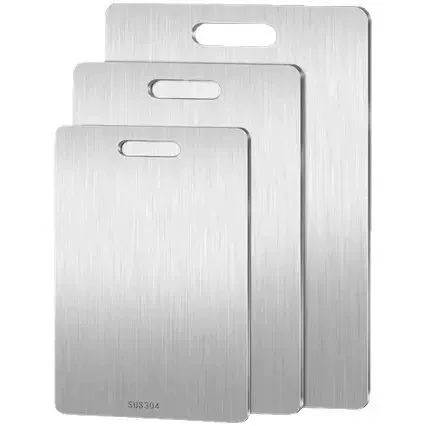 Wholesale manufacturer of cross-border stainless steel cutting boards, double-sided guide circular cutting boards, household kneading and rolling boards, and hanging hole cutting boards
