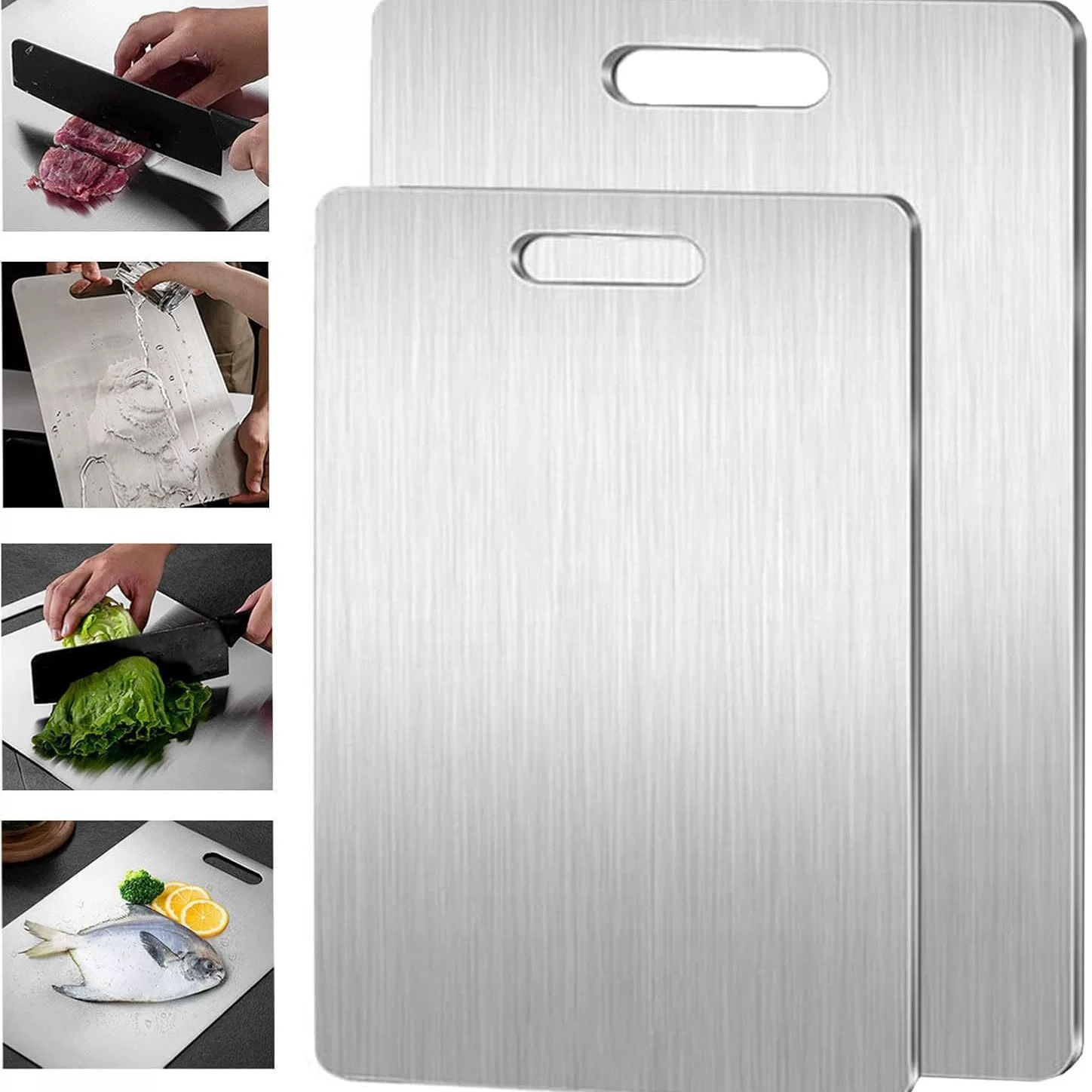 Cross-border 304 stainless steel cutting board, commercial cutting board, thickened double-sided household anti-mold and anti-bacteria cutting board, cutting board bestseller
