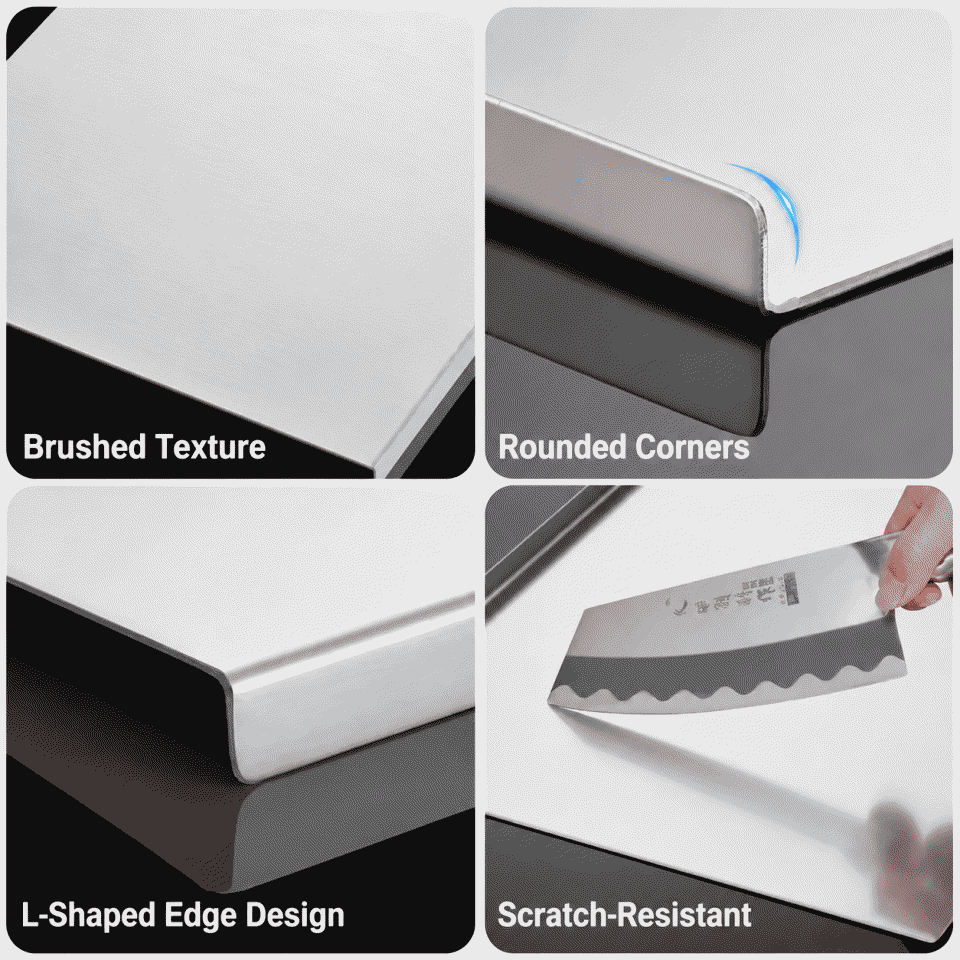 Stainless steel cutting boards, kitchen panels, baking dough kneading pads, rolling boards, household antibacterial and anti-mold fruit cutting boards, cutting boards