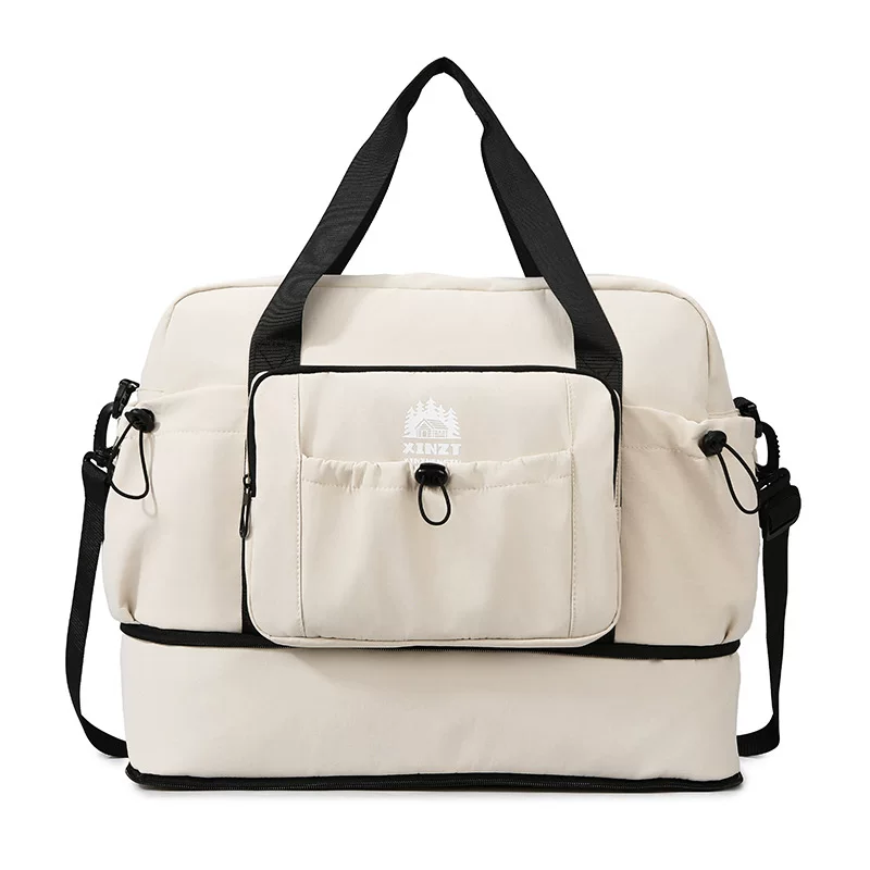 Travel bag with wet and dry separation, multiple pockets for storage, fitness bag, expandable, simple design, trolley luggage bag, new style