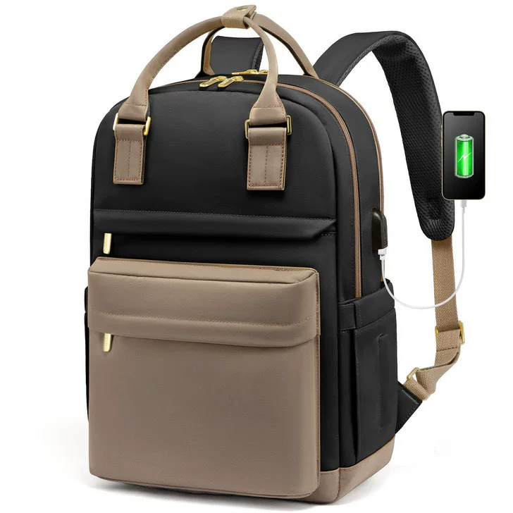 2025 girls' backpack, fashionable large-capacity laptop bag, handheld mommy travel backpack, schoolbag