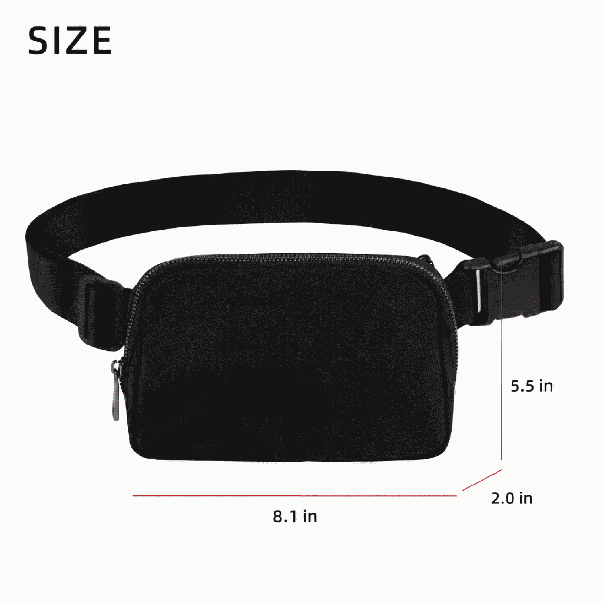 Lulu's style outdoor running waist bag, with logo printing, messenger bag for couple, nylon, waterproof, sports waist bag