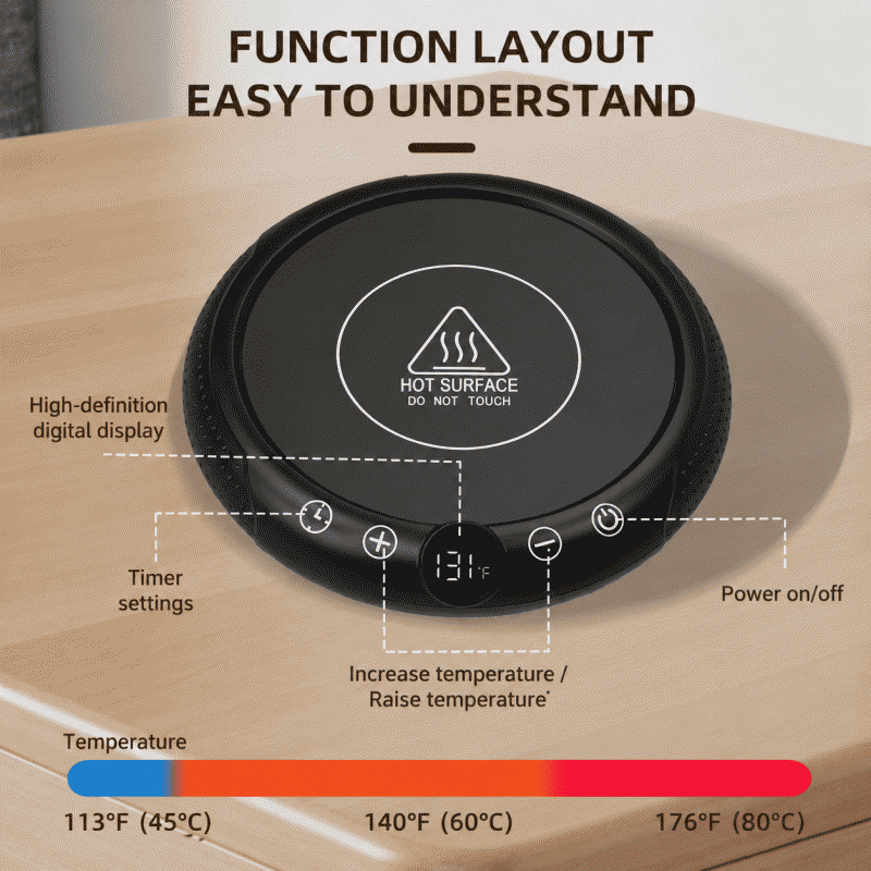 Smart constant temperature heating cup pad and cup warmer base, adjustable temperature heating type, dormitory accelerated hot milk maker cup pad