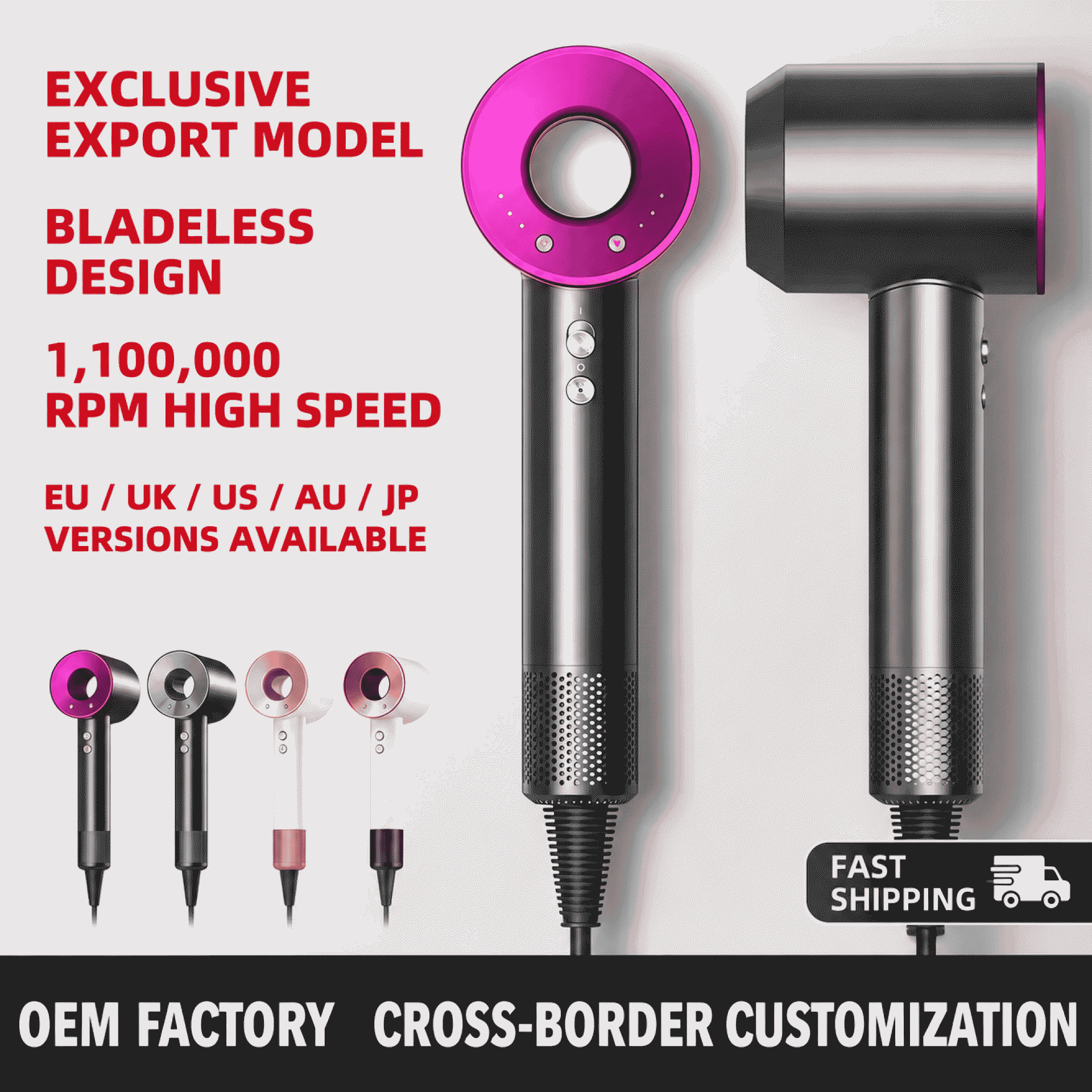 Hair dryer with constant temperature protection, Mousen brand, same style, high wind speed, fast drying hair dryer