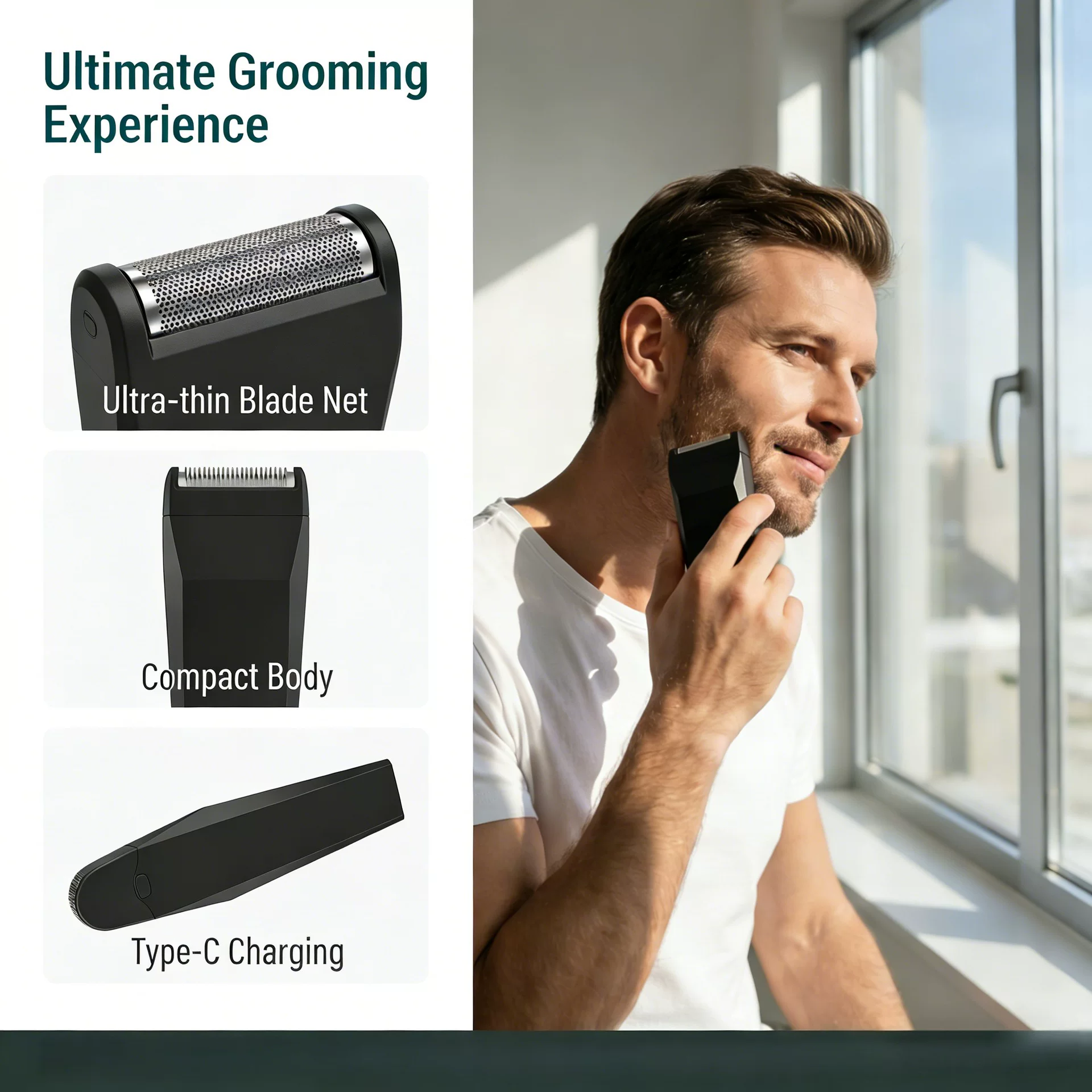 Cross-border new shaving razor 2026, professional men's reciprocating beard razor, electric charging razor Mini