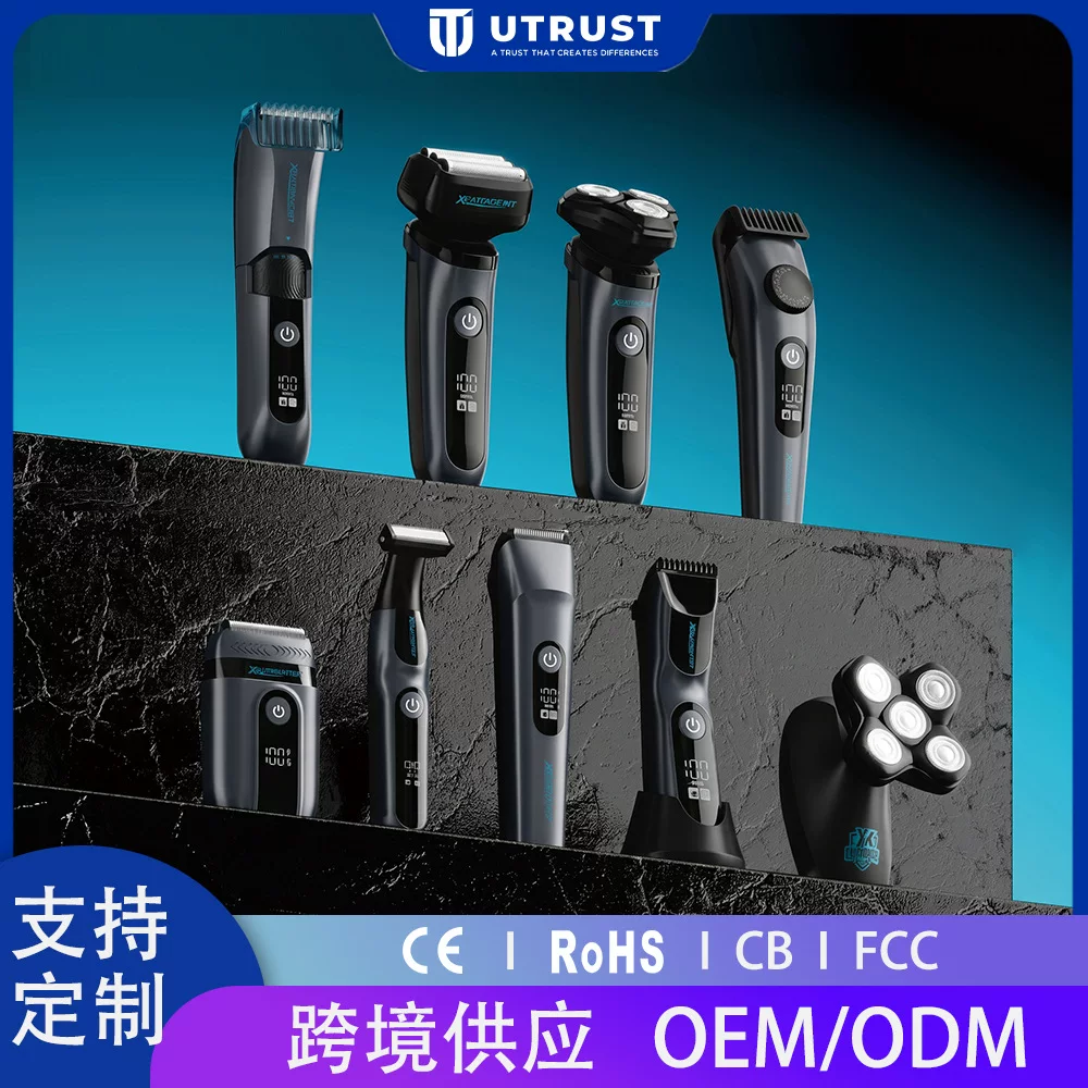 Cross-border men's full-body washing multi-functional body hair clipper, rotary reciprocating razor, hair and beard clipper, electric pusher