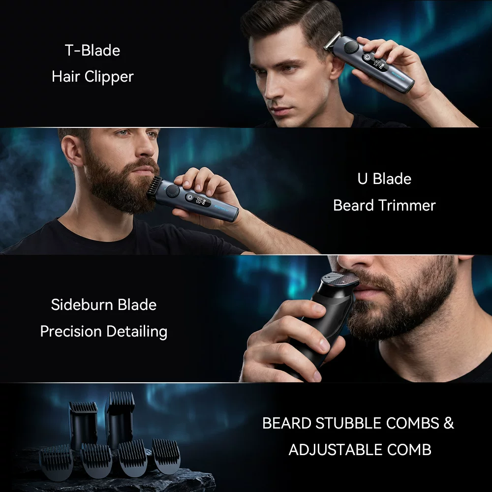 Cross-border men's full-body washing multi-functional body hair clipper, rotary reciprocating razor, hair and beard clipper, electric pusher