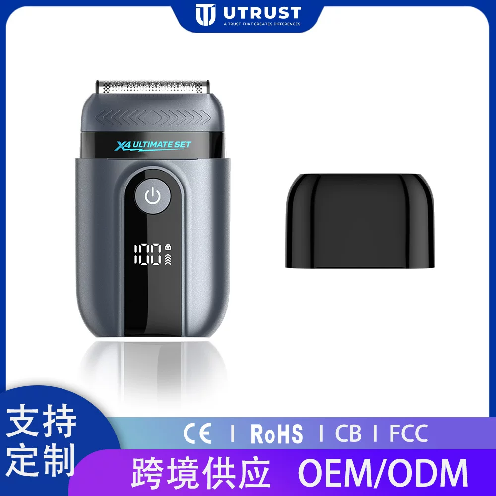 Cross-border men's portable travel LED digital display IPX7 waterproof electric razor, trimming reciprocating shaver