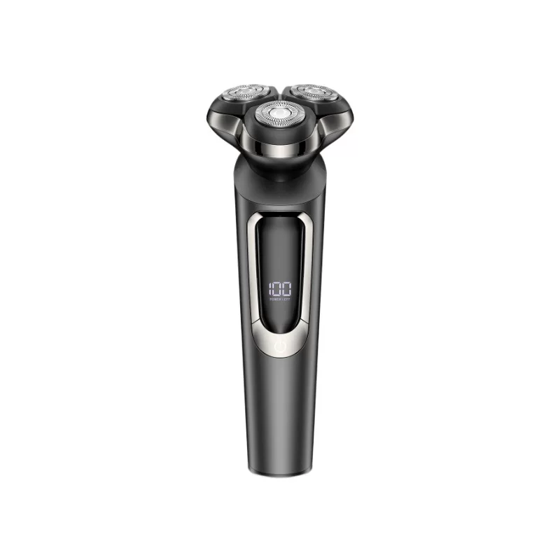 New cross-border digital display magnetic floating three-blade electric shaver, full-body washable fast-charging men's beard razor