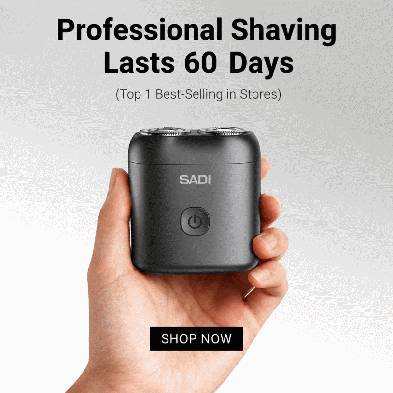 New electric double-head shaver, compact rechargeable, portable for business trips and travel, full-body washable men's razor