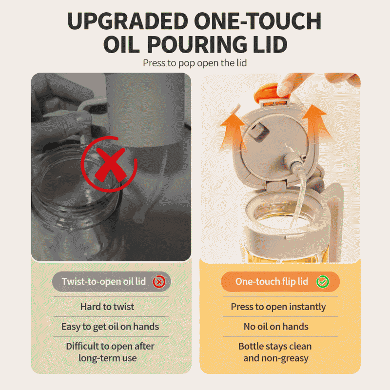 Oil spray bottle, dual-purpose oil spray bottle, kitchen household oil spray bottle, non-drip atomization integrated glass spray bottle, oil bottle can