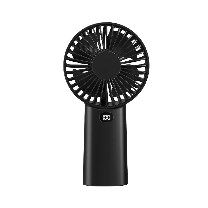 2026 Cross-border USB handheld Small Fan, portable desktop with digital display charging, Long Battery life, strong wind force fan