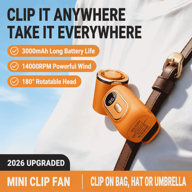 FY30 Clip-on small fan, rotatable head, silent clip, handheld fan, student, USB charging, office desktop, bedroom