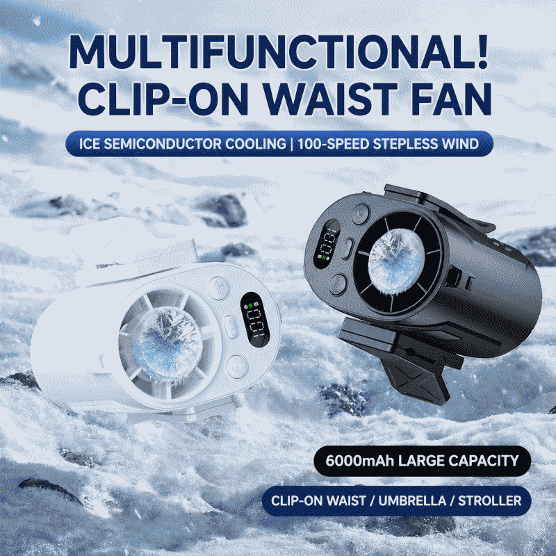 Clip universal ice cooling fan USB high-speed umbrella hanging waist hanging neck cooling small fan
