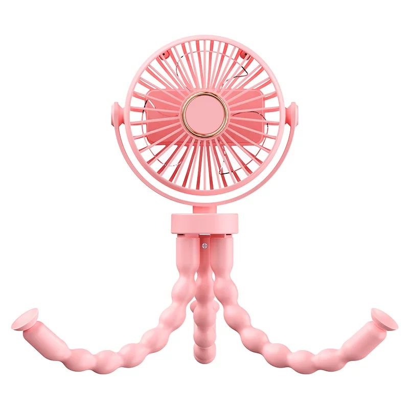 Mini low-noise portable octopus wrap folding handheld baby stroller charging fan for cross-border outdoor use