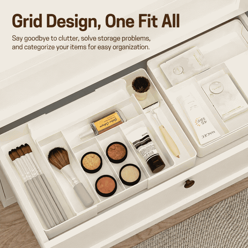 Kitchen drawer organizer, tableware storage tray, detachable tray, compartment organizer, extendable
