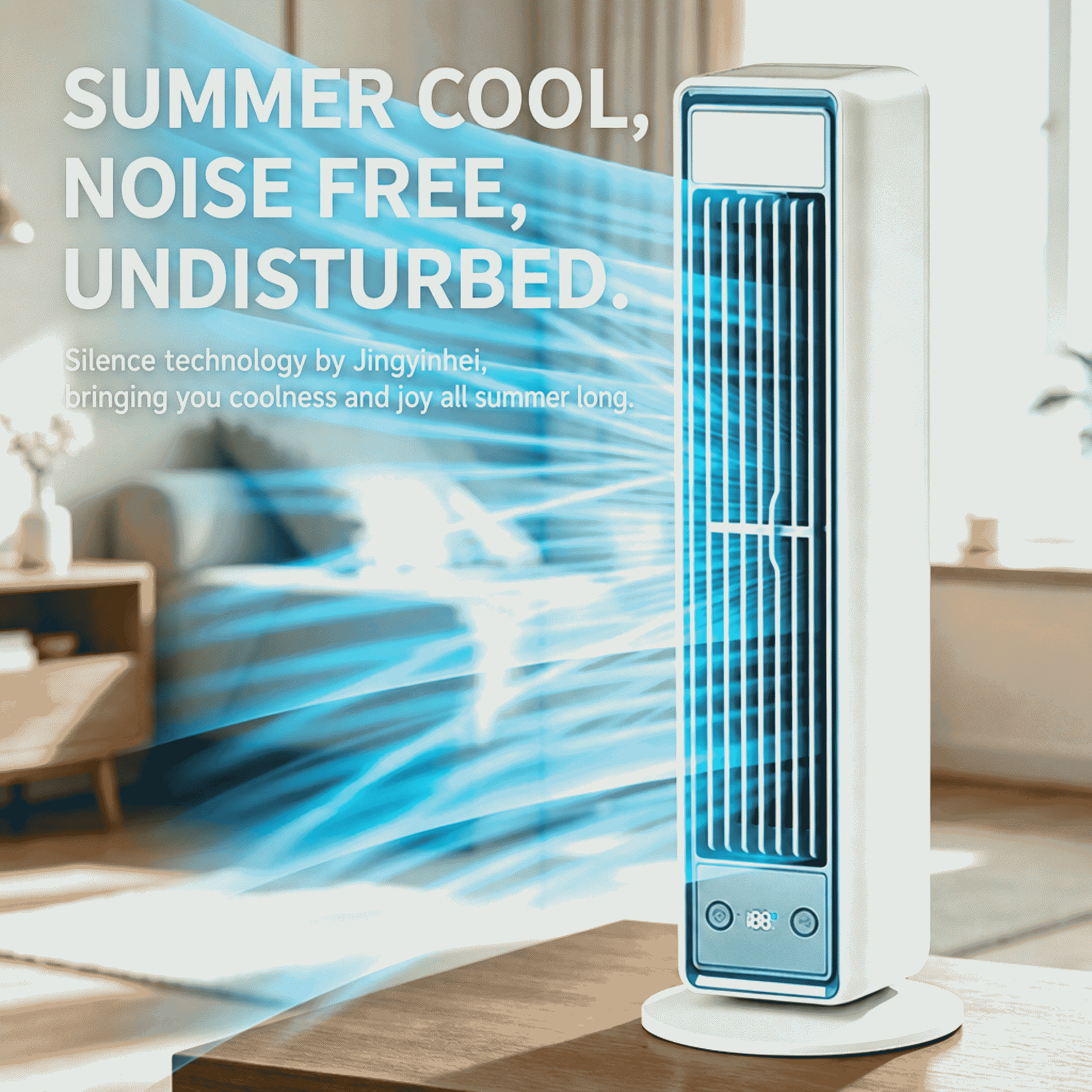 Desktop tower fan, office silent high-wind mini desktop oscillating fan, dormitory household air conditioning fan