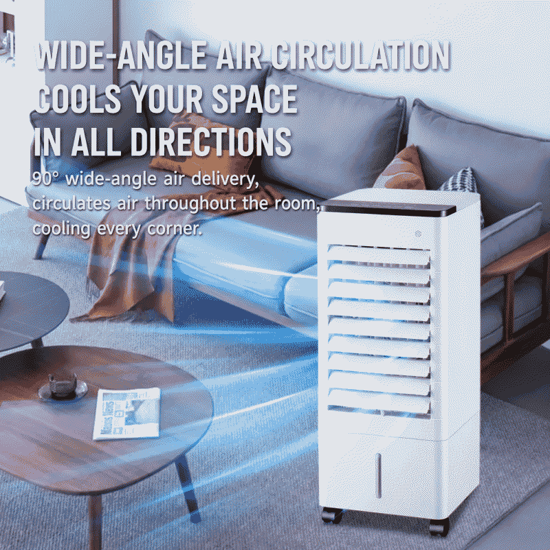 Air conditioning fan with super cooling effect, portable electric fan, small household bedroom air cooler, with water and ice circulation