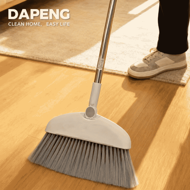 New high-appearance level broom, foldable broom head set, household floor brush, sturdy and durable broom, stainless steel long handle