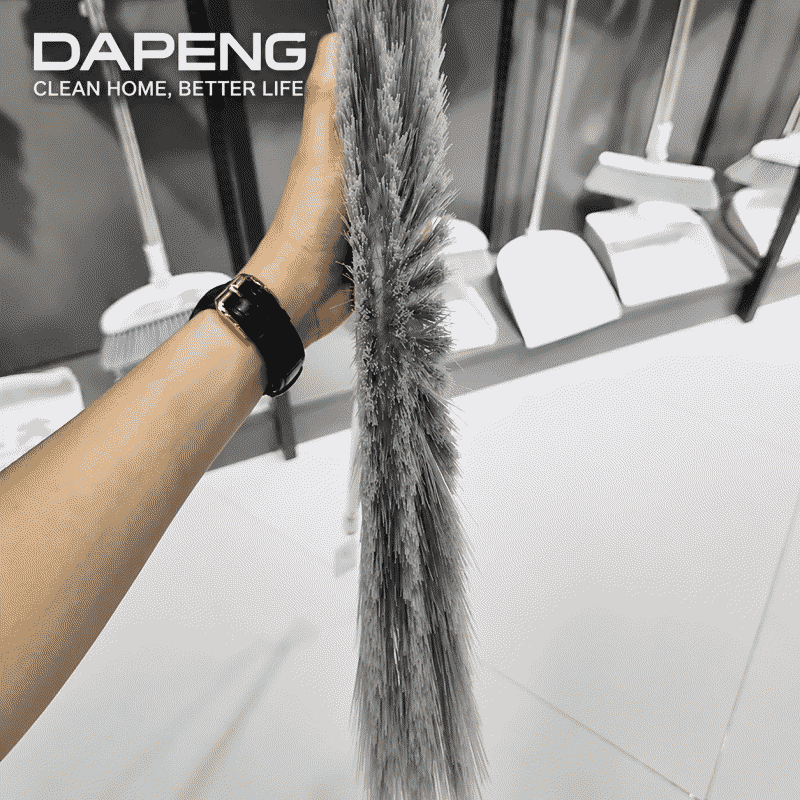 New high-appearance level broom, foldable broom head set, household floor brush, sturdy and durable broom, stainless steel long handle