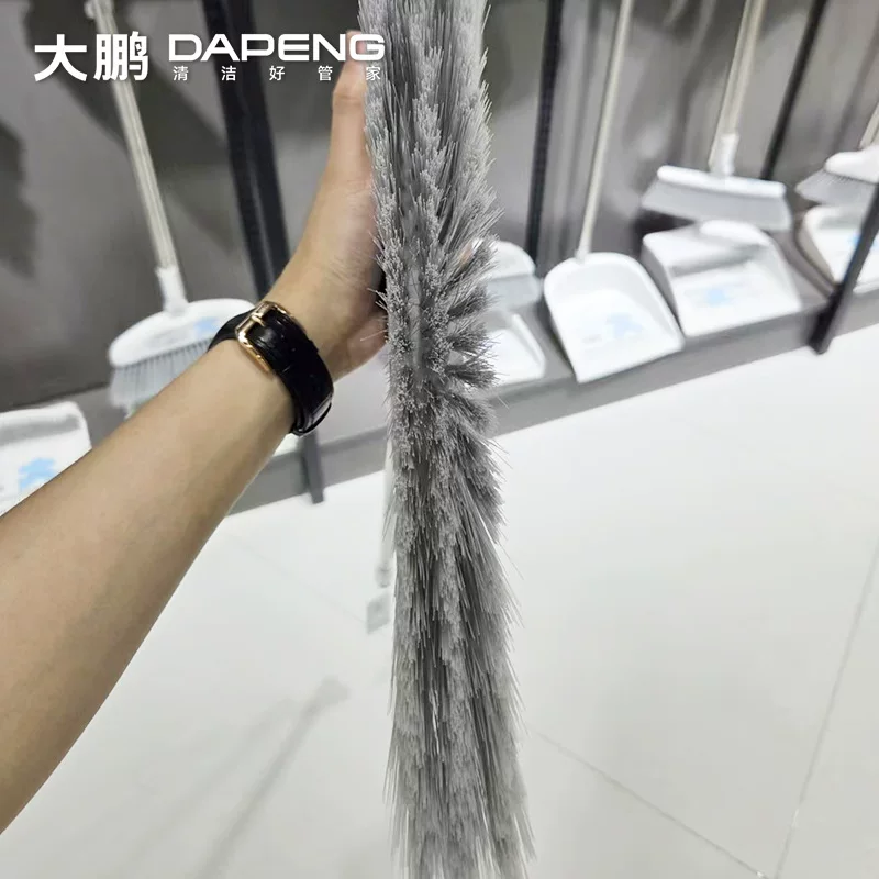 New high-appearance level broom, foldable broom head set, household floor brush, sturdy and durable broom, stainless steel long handle
