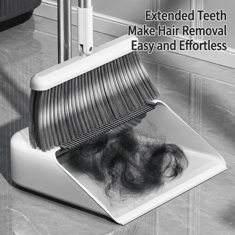 A household sweeping broom and dustpan set, a combination of a sweeping broom and a board floor water scraper, a magic folding handle