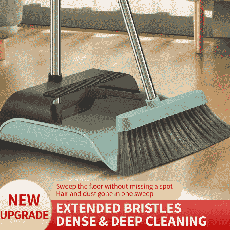 Broom and dustpan set, sweeping broom and dustpan combination, soft bristles, single broom, non-stick to hair, thickened, reinforced, thickened