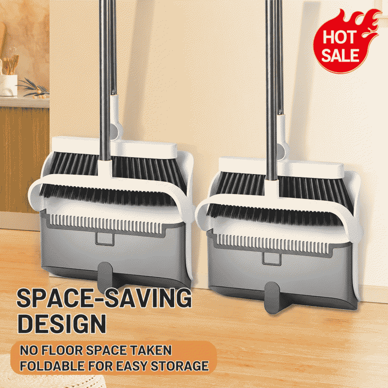 New household sweeping broom and dustpan combination set, foldable sweeping wonder, dormitory broom cover