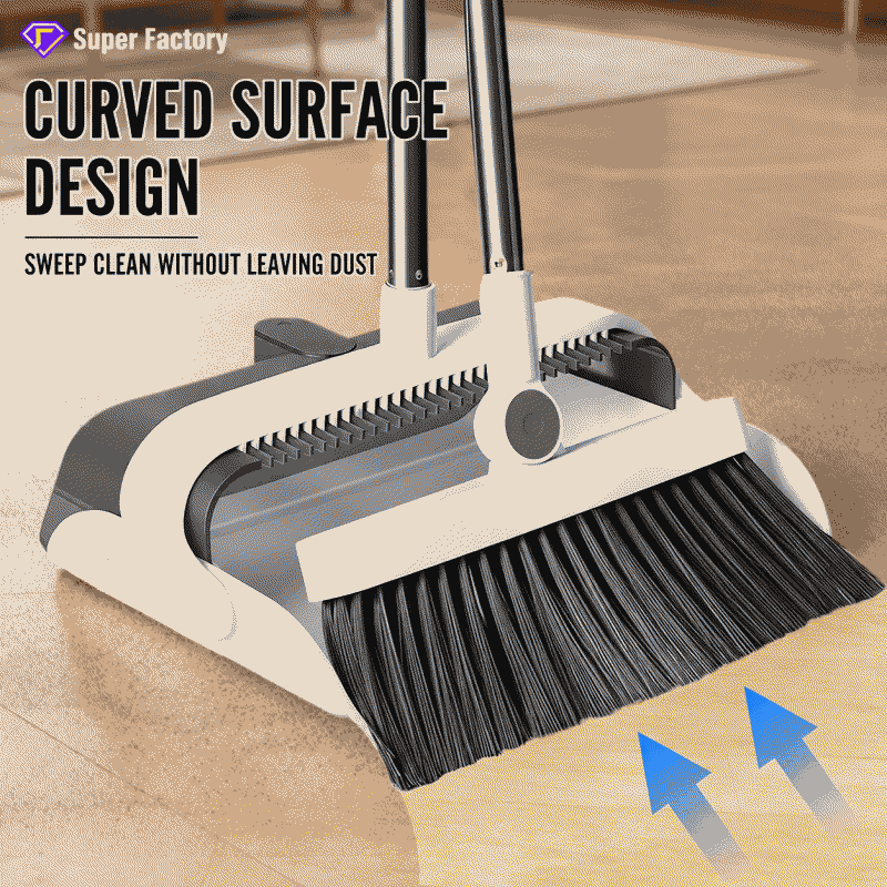 New household sweeping broom and dustpan combination set, foldable sweeping wonder, dormitory broom cover