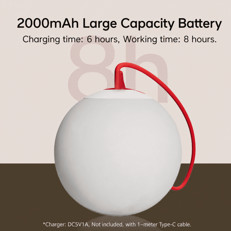 LED round ball small pendant lamp outdoor decoration portable lamp charging atmosphere lamp garden courtyard tent camping lamp