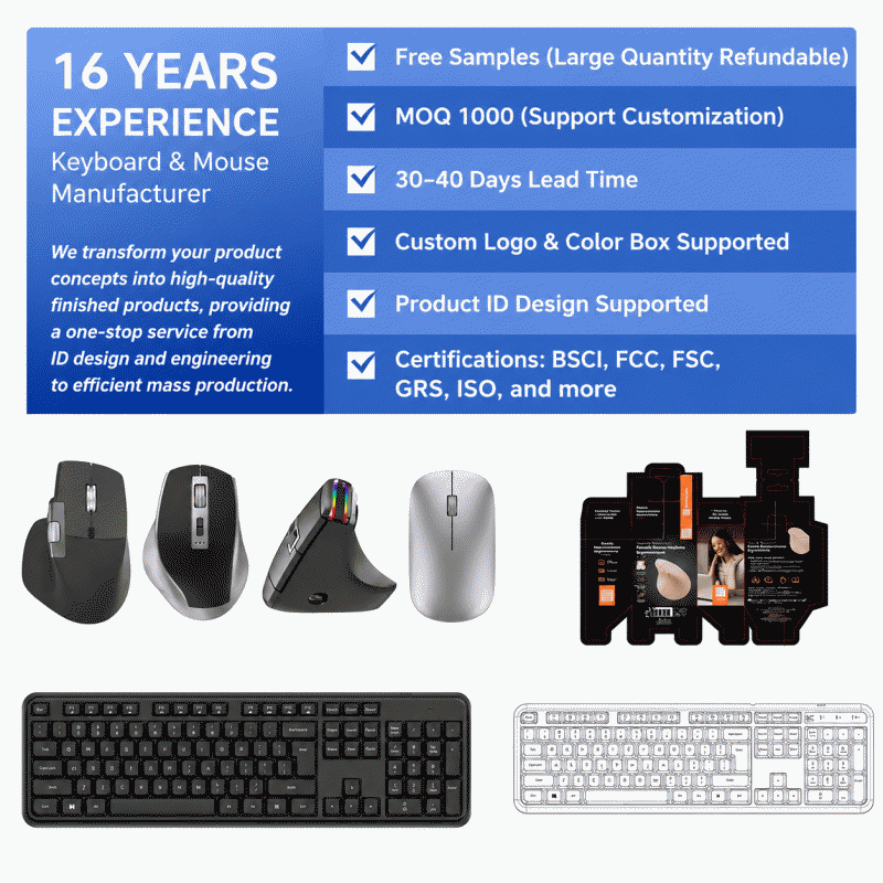 CS7500G 2.4G Wireless Keyboard and Mouse Set for Office laptops, desktop computers, silent keyboard and mouse