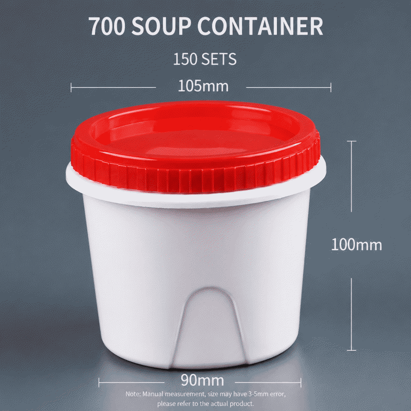 Disposable round soup box, pp plastic lunch box, twist-top food packaging bowl, yogurt cup, disposable bowl