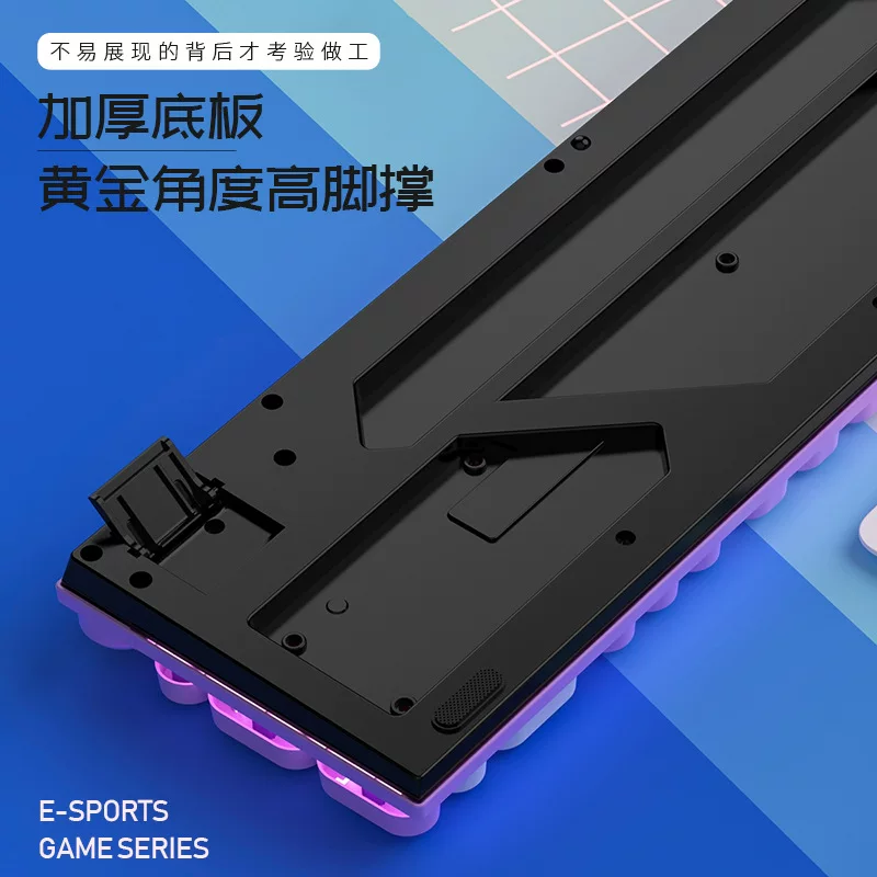 Silver Sculpture K600 round keycap illuminated keyboard, e-sports mechanical feel, game wired punk color-blocked computer accessory