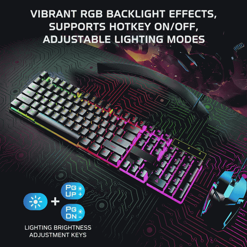 The K323 wired gaming keyboard and mouse set, a cool backlit mechanical keyboard kit, is suitable for gaming and office use