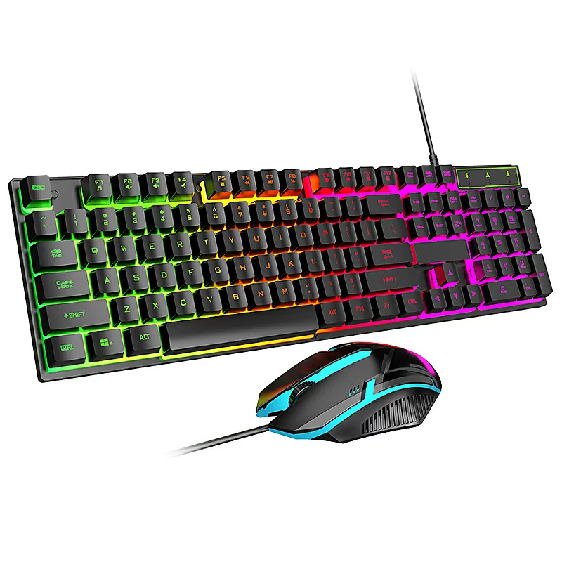 The K323 wired gaming keyboard and mouse set, a cool backlit mechanical keyboard kit, is suitable for gaming and office use