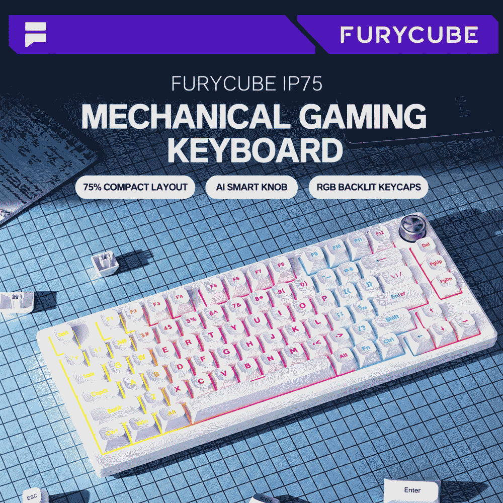 FURYCUBE IP75 luminescent mechanical feel keyboard for computer gaming and e-sports, high appearance level, wired silent keyboard