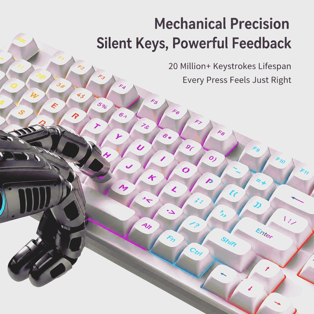 FURYCUBE IP75 luminescent mechanical feel keyboard for computer gaming and e-sports, high appearance level, wired silent keyboard