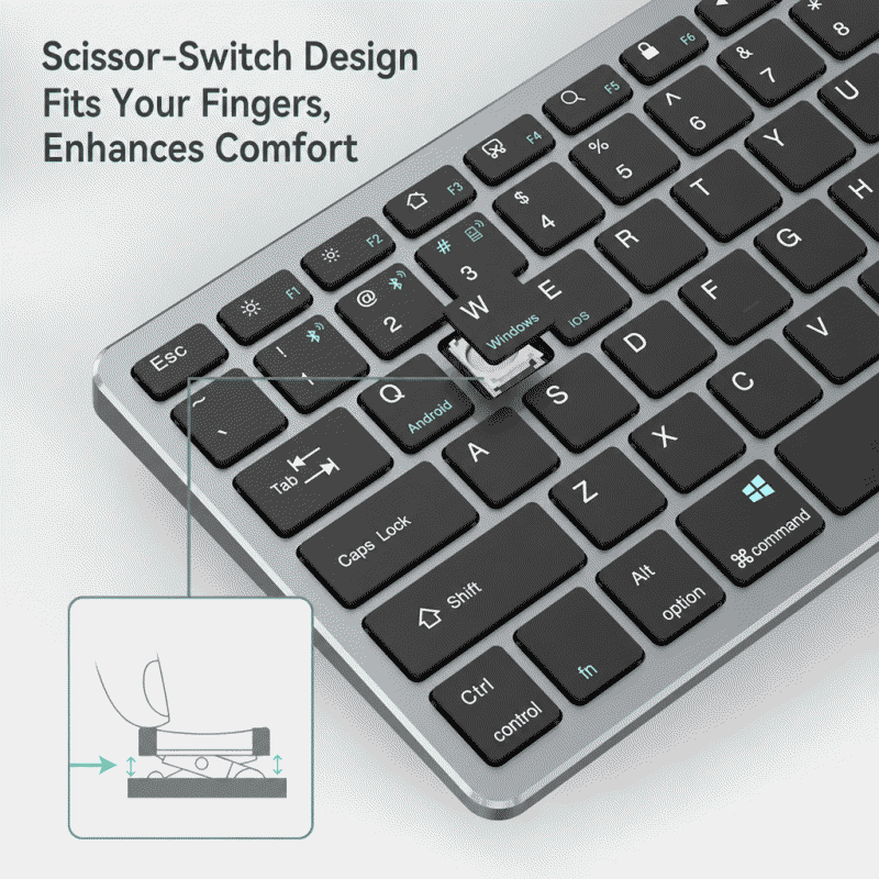 Popular silent rechargeable wireless keyboard and mouse set, Bluetooth ultra-thin office notebook keyboard and mouse set