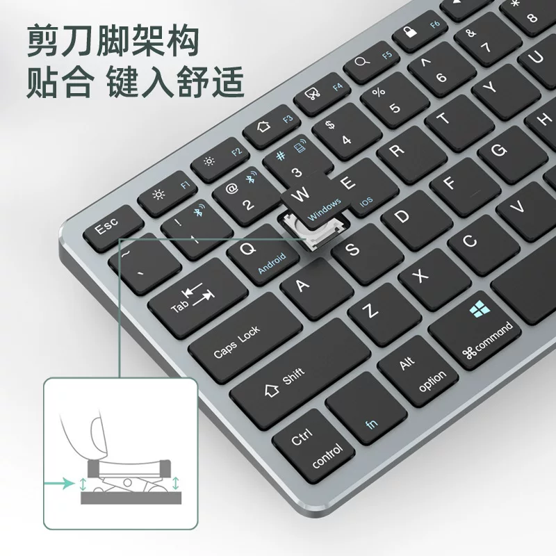 Popular silent rechargeable wireless keyboard and mouse set, Bluetooth ultra-thin office notebook keyboard and mouse set