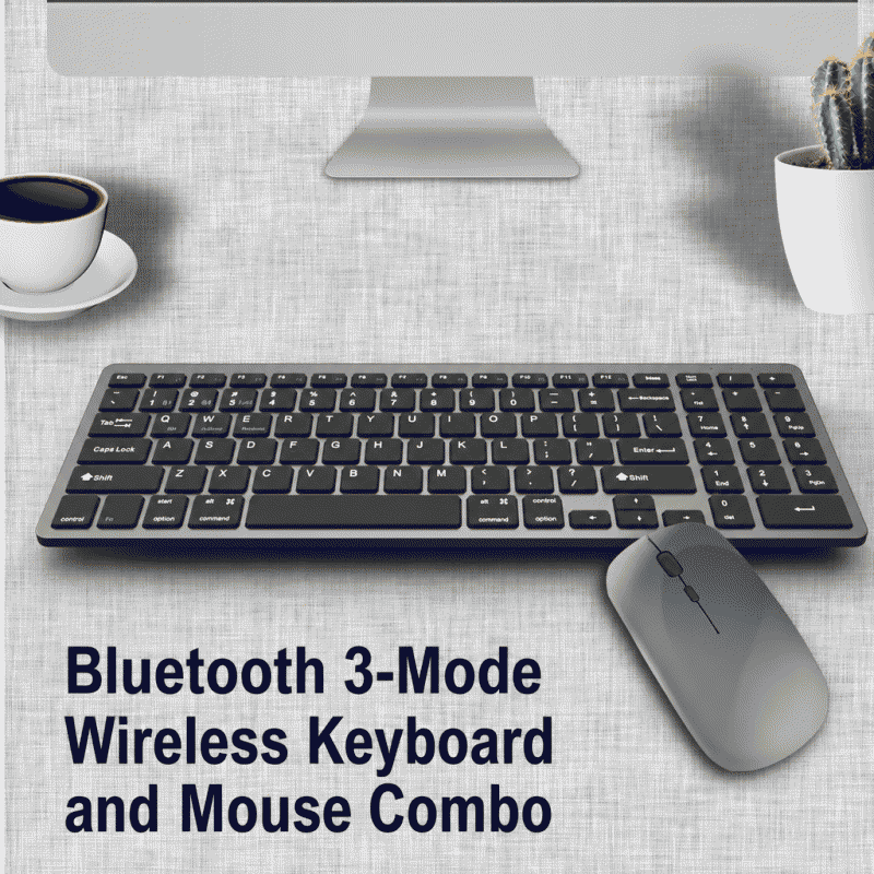 Popular silent rechargeable wireless keyboard and mouse set, Bluetooth ultra-thin office notebook keyboard and mouse set
