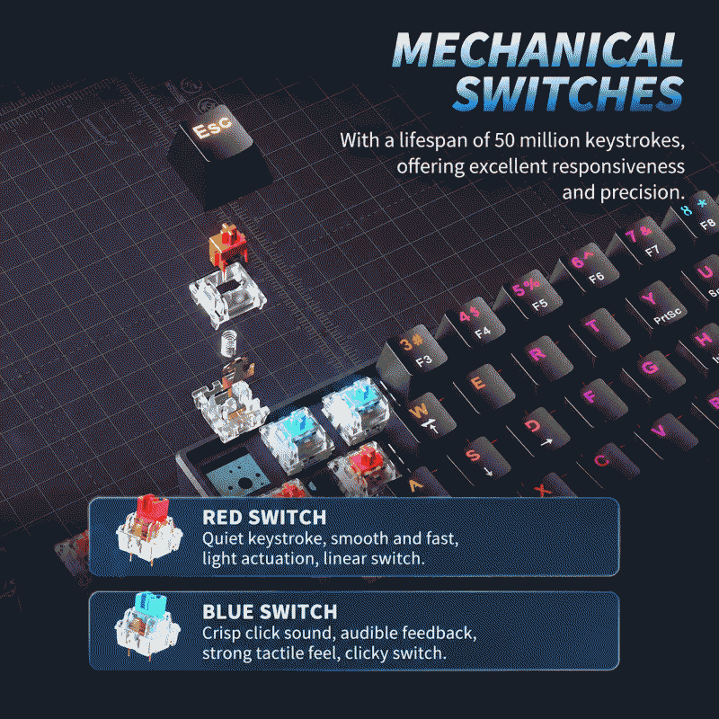 The A61K mixed-light mechanical keyboard with a wired ship shell structure is a convenient gaming, e-sports and office computer. It comes with a small keyboard