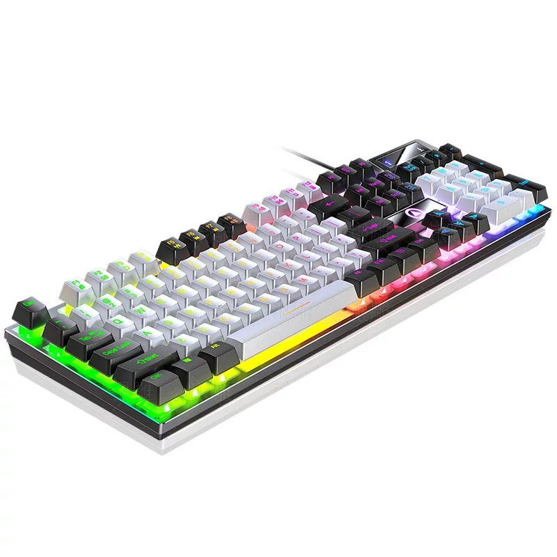Silver Sculpture K500 game wired keyboard, color-block luminous mechanical feel, desktop computer accessories, cross-border wholesale, AliExpress