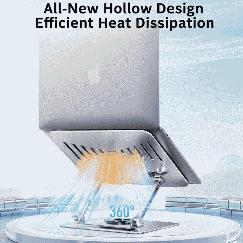 Laptop stand bracket with 360° rotation, desktop height increase, suspended vertical lifting, and cooling