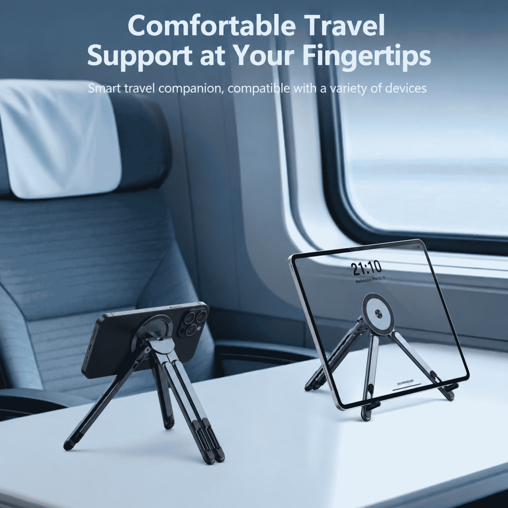 Original multi-functional magnetic mobile phone stand, desktop laptop stand, aluminum alloy portable travel stand