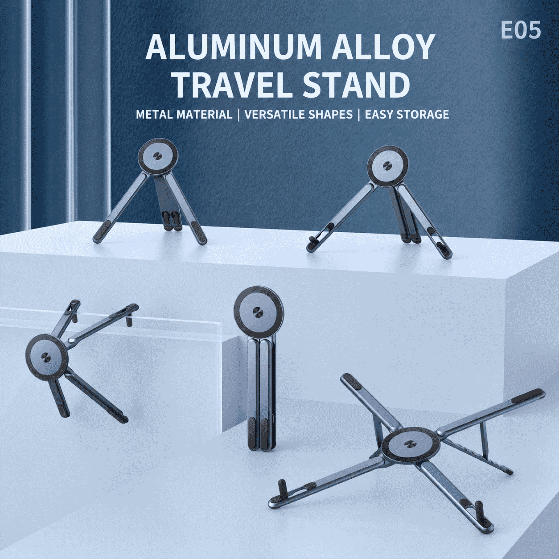 Original multi-functional magnetic mobile phone stand, desktop laptop stand, aluminum alloy portable travel stand