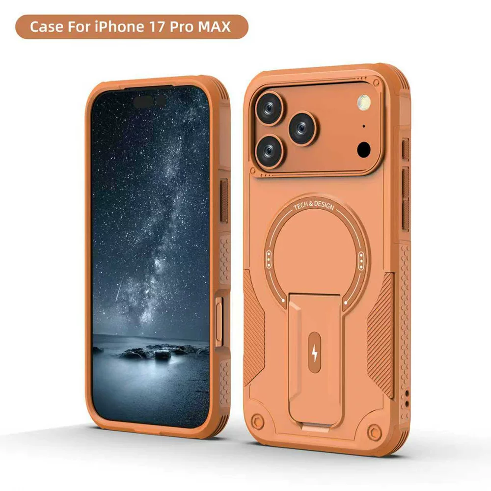 "Dejia magnetic hidden bracket is suitable for Apple iPhone 17 Pro Max phone case, providing shockproof and magnetic attraction."