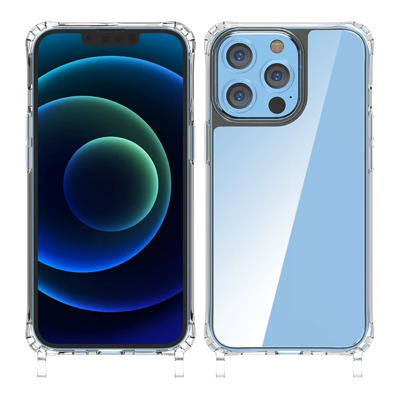The Apple 16 lanyard phone case is a popular export product. It features a thickened one-piece acrylic lanyard with resin coating and transparent material
